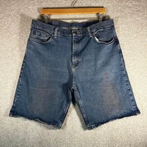 Vintage wrangler blue essential denim jean shorts jorts Size 36